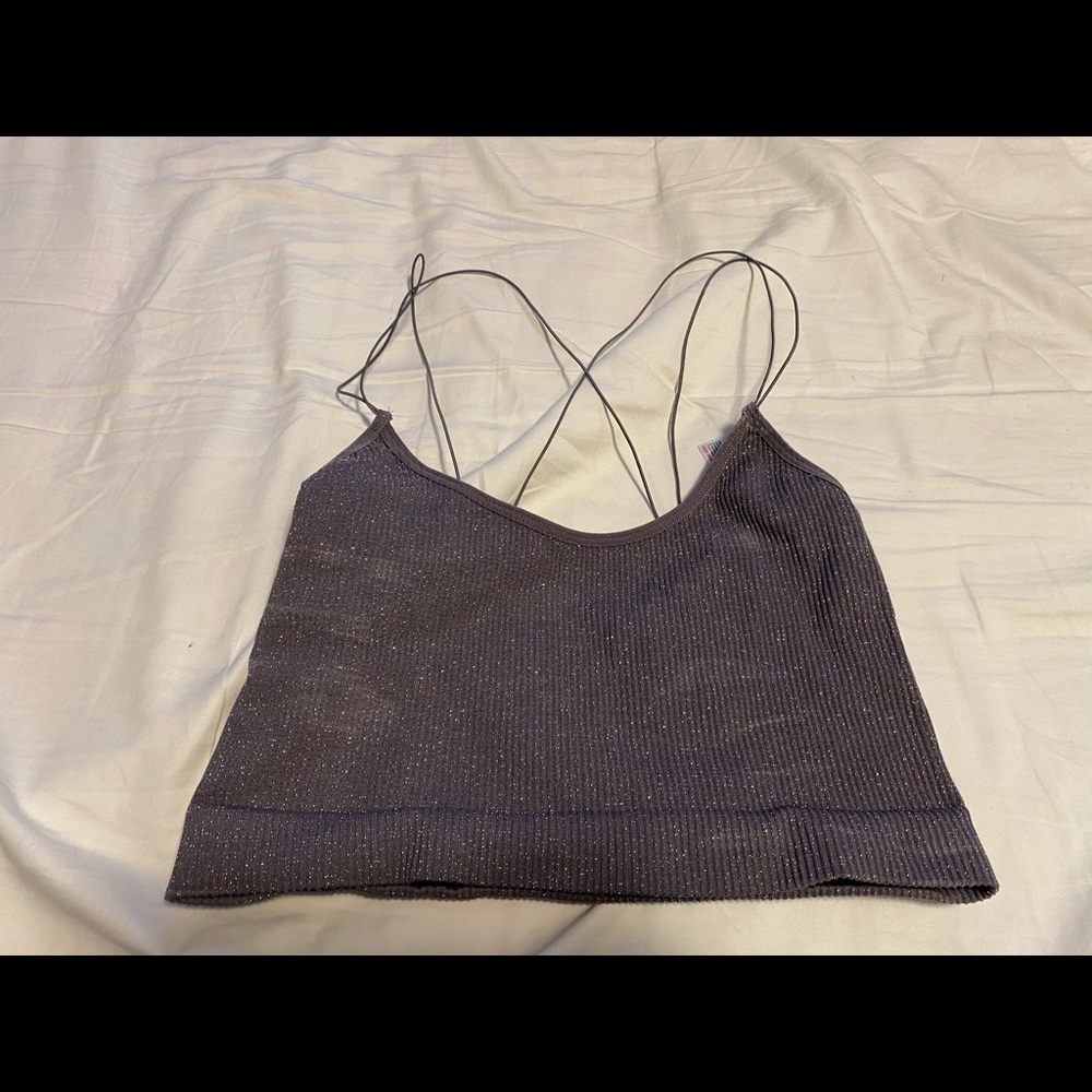 Urban Outfitters purple sparkly crop top